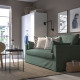 Sofa 2-osobowa, rozkładana, Hemmesta szarozielony HYLTARP 695.148.65