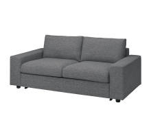 Sofa 2-osobowa, rozkładana, z szerokimi podłokietnikami/Lejde szary-czarny VIMLE 695.372.87