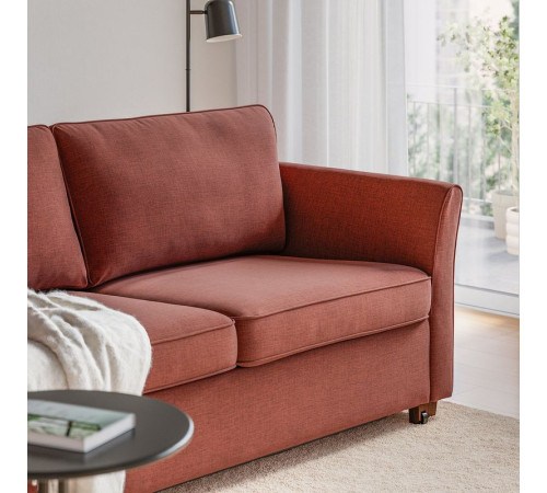 Sofa 2-osobowa, rozkładana, Kilanda brązowoczerwony EKHOLMA 695.985.58