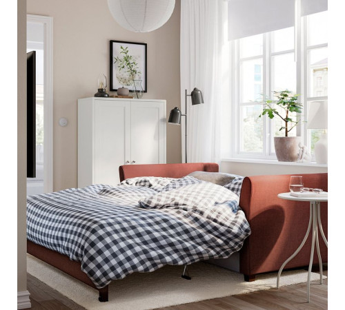 Sofa 2-osobowa, rozkładana, Kilanda brązowoczerwony EKHOLMA 695.985.58