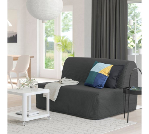 Sofa 2-osobowa, rozkładana, Vansbro ciemnoszary LYCKSELE MURBO 893.871.35