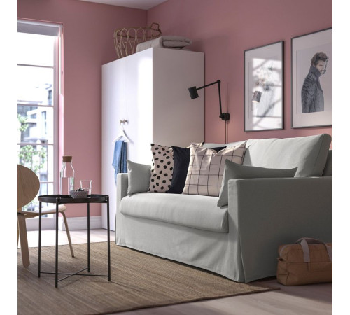 Sofa 2-osobowa, rozkładana, Tallmyra biały/czarny HYLTARP 895.148.88