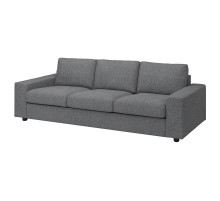 Sofa 3-osobowa, rozkładana, z szerokimi podłokietnikami/Lejde szary-czarny VIMLE 295.372.94