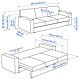 Sofa 3-osobowa, rozkładana, Tibbleby jasny szaroturkusowy BÅRSLÖV 305.415.82