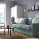 Sofa 3-osobowa, rozkładana, Tibbleby jasny szaroturkusowy BÅRSLÖV 305.415.82