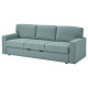 Sofa 3-osobowa, rozkładana, Tibbleby jasny szaroturkusowy BÅRSLÖV 305.415.82