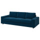 Sofa 3-osobowa, rozkładana, z szerokimi podłokietnikami/Djuparp ciemnozielononiebieski VIMLE 595.372.78