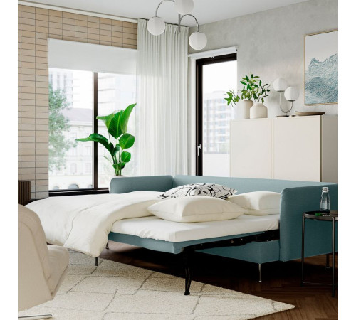 Sofa 3-osobowa, rozkładana, Fridtuna ciemny szaroniebieski SÖDERHAMN 596.213.90
