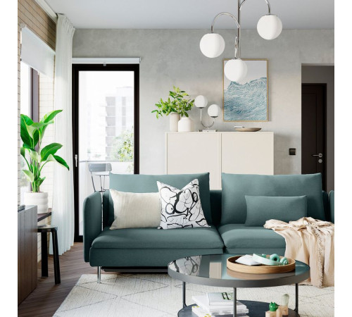 Sofa 3-osobowa, rozkładana, Fridtuna ciemny szaroniebieski SÖDERHAMN 596.213.90