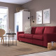 Sofa 3-osobowa, rozkładana, z szerokimi podłokietnikami/Lejde czerwony/brązowy VIMLE 695.375.55