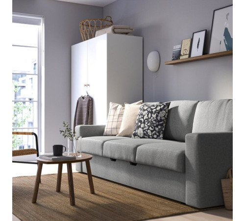 Sofa 3-osobowa, rozkładana, Tibbleby beżowy/szary BÅRSLÖV 805.415.89