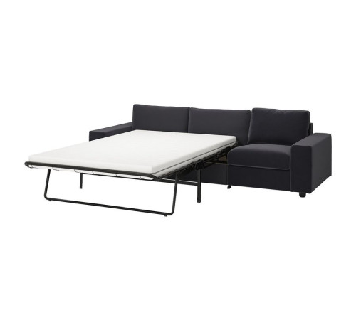 Sofa 3-osobowa, rozkładana, z szerokimi podłokietnikami/Djuparp ciemnoszary VIMLE 995.372.76