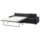 Sofa 3-osobowa, rozkładana, z szerokimi podłokietnikami/Djuparp ciemnoszary VIMLE 995.372.76