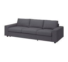 Sofa 3-osobowa, rozkładana, z szerokimi podłokietnikami/Gunnared średnioszary VIMLE 995.452.57