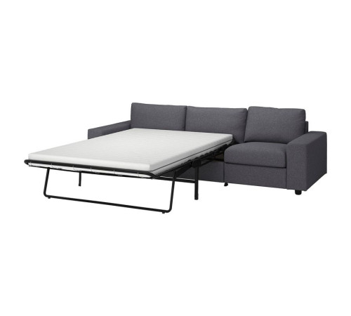 Sofa 3-osobowa, rozkładana, z szerokimi podłokietnikami/Gunnared średnioszary VIMLE 995.452.57