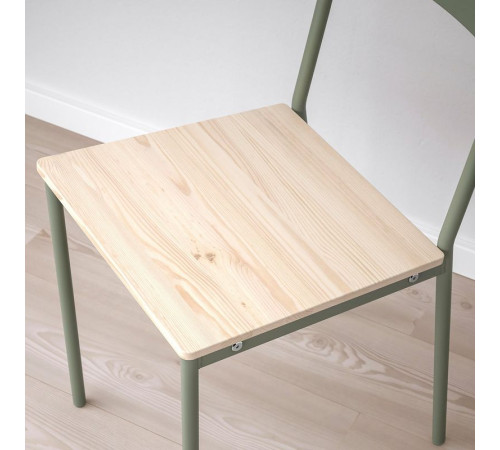 Стул, серо-зеленый/сосна BUSLÄTT 006.011.34