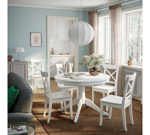 Stół i 4 krzesła, biały/biały ROSENTORP / ROSENTORP 496.101.32