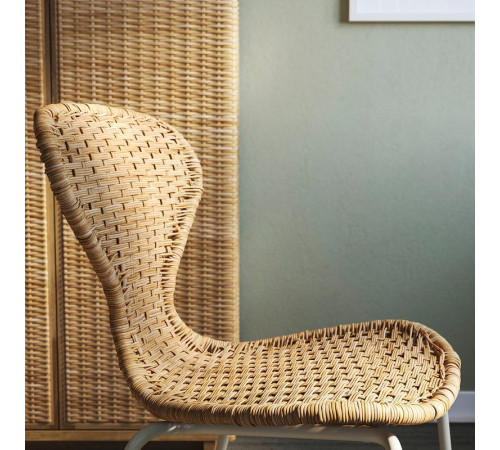 Krzesło, rattan/rura metalowa/jasnoszarobeżowy SKÅLSTA 296.093.80