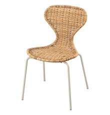 Krzesło, rattan/rura metalowa/jasnoszarobeżowy SKÅLSTA 296.093.80