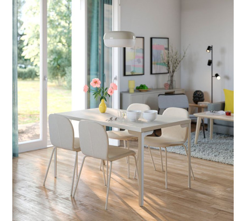 Krzesło, Knäbäck beżowy/rura metalowa/jasnoszarobeżowy SKÅLSTA 896.087.40