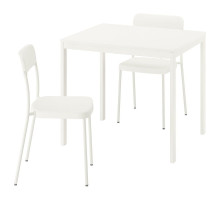 Stół i 2 krzesła, biały/biały VIHALS / VIHALS 095.899.53