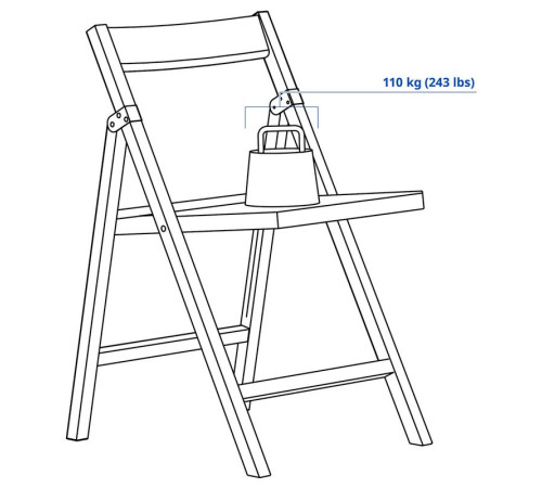 Stół i 2 składane krzesła, sosna/niebieski/czarny czerwony IKEA PS 2026 196.343.75