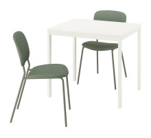 Стол и 2 стула, бело-зеленый Tibbleby серый зеленый VIHALS / VIHALS 295.899.52