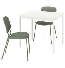 Стол и 2 стула, бело-зеленый Tibbleby серый зеленый VIHALS / VIHALS 295.899.52