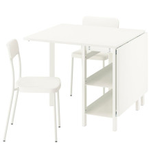 Стол и 2 стула, стол со складной столешницей, белый/белый VIHALS / VIHALS 295.902.53