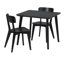Stół i 2 krzesła, czarny/czarny LISABO / LISABO 495.450.90
