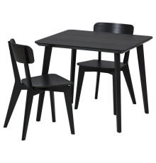 Стол и 2 стула, черный/черный LISABO / LISABO 495.450.90