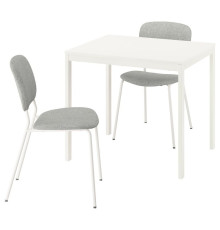 Стол и 2 стула, белый/белый Tibbleby бежево-серый VIHALS / VIHALS 495.899.51