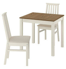 Stół i 2 krzesła, beż/brąz/Kabusa jasnobeżowy beżowy ÅLHULT / ÅLHULT 796.100.98