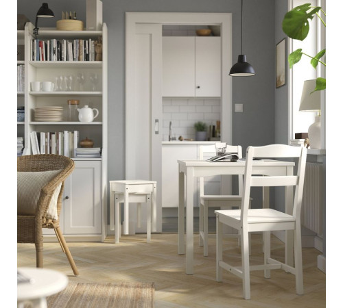 Stół i 2 krzesła, biały/biały HAUGA / HAUGA 995.748.53