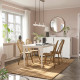 Stół i 4 krzesła, biały/akacja DANDERYD / SKOGSTA 095.578.67