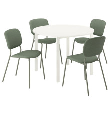 Стол и 4 стула, белый, бело-зеленый, Tibbleby, серый, зеленый, VIHALS / VIHALS 195.899.43