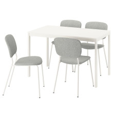 Стол и 4 стула, белый/белый Tibbleby бежево-серый VIHALS / VIHALS 195.899.57