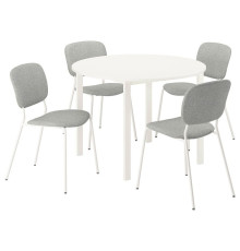 Стол и 4 стула, белый/белый Tibbleby бежевый серый VIHALS / VIHALS 395.899.42