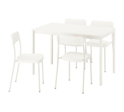 Stół i 4 krzesła, biały/biały VIHALS / VIHALS 395.899.56