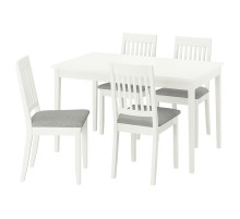 Стол и 4 стула, белый/белый Tibbleby бежево-серый NÄSINGE / NÄSINGE 495.969.37
