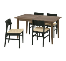 Stół i 4 krzesła, brązowy buk/czarny buk SKANSNÄS / SKANSNÄS 595.615.98