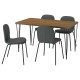 Stół i 4 krzesła, orzech typu hairpin czarnoszary/Knäbäck ciemnoszary rura metalowa/czarnoszary SKÅLSTA 596.091.85
