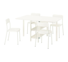 Стол и 4 стула, стол со складной столешницей, белый/белый VIHALS / VIHALS 695.899.50