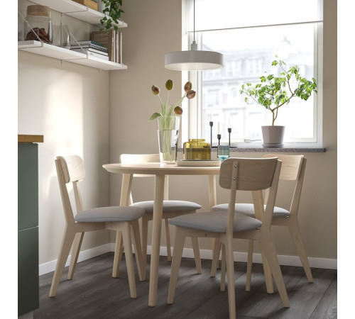 Stół i 4 krzesła, jesion/Tallmyra biały/czarny LISABO / LISABO 795.548.51