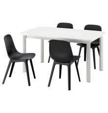 Стол и 4 стула, белый/антрацитовый STRANDTORP / ODGER 795.689.28