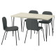 Stół i 4 krzesła, jasny szarobeżowy typu hairpin czarnoszary/Knäbäck ciemnoszary rura metalowa/czarnoszary SKÅLSTA 796.091.94