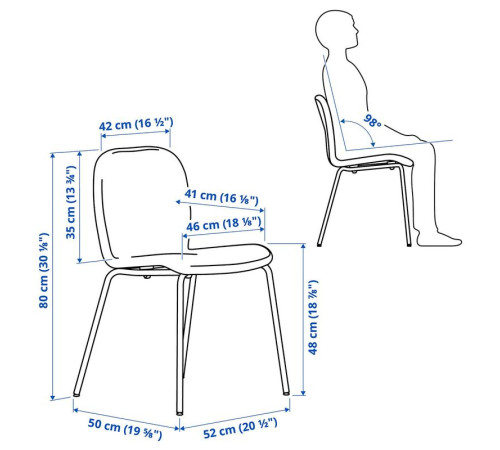 Stół i 4 krzesła, imit. dębu proste czarnoszary/Knäbäck ciemnoszary rura metalowa/czarnoszary SKÅLSTA 996.092.11