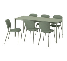 Стол и 6 стульев, зеленый/Tibbleby зеленый серый зеленый VIHALS / VIHALS 295.899.66