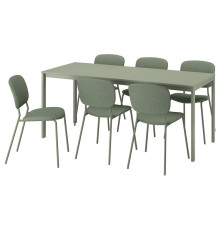Стол и 6 стульев, зеленый/Tibbleby зеленый серый зеленый VIHALS / VIHALS 295.899.66