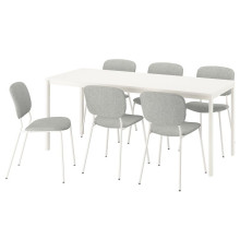 Стол и 6 стульев, белый/белый Tibbleby бежево-серый VIHALS / VIHALS 395.899.61